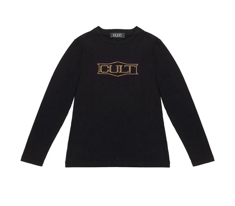 MAGLIA IN JERSEY LOGO BLACK