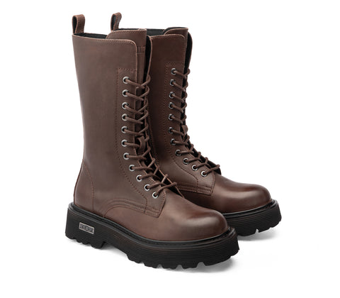 Cult Women's Leather Amphibious Boots - Brown Slash CLW332401