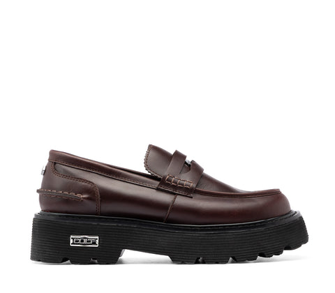 Cult Women's Leather Loafers - SLASH Brown CLW394701