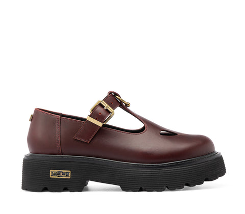 Cult Women's Leather Loafers - Slash Burgundy CLW421602