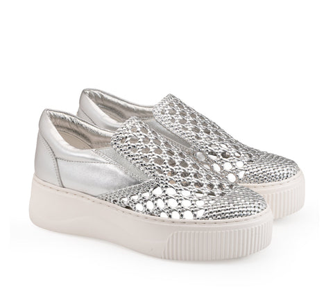 Cult Women's Sneakers Perry Laminated Silver CLW467701