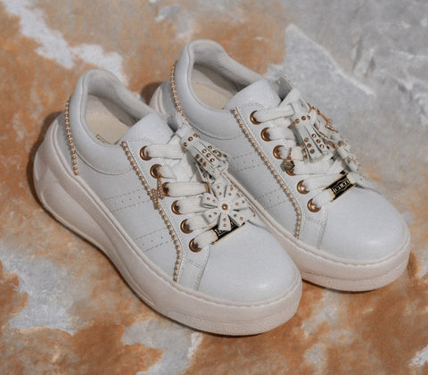 Cult Women's Leather Sneakers - NIRVANA White CLW484201