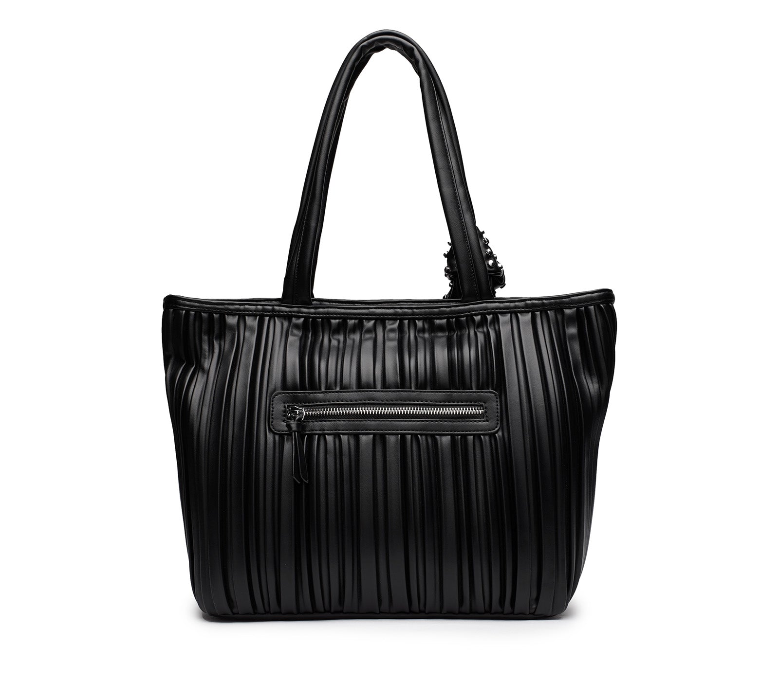 Borsa da Donna in Ecopelle Nera con Morbide Pieghe