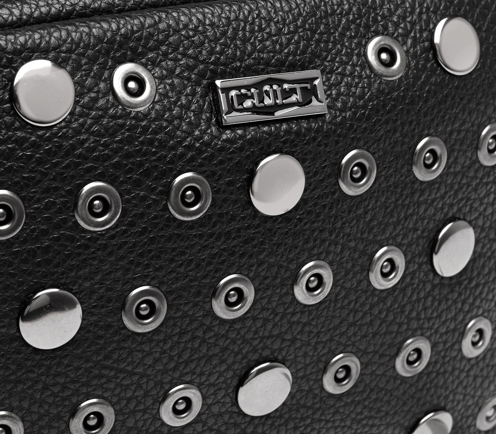 Borsa a Tracolla Nera da Donna con Dettagli Metallici