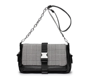 Borsa a Tracolla Pied de Poule da Donna
