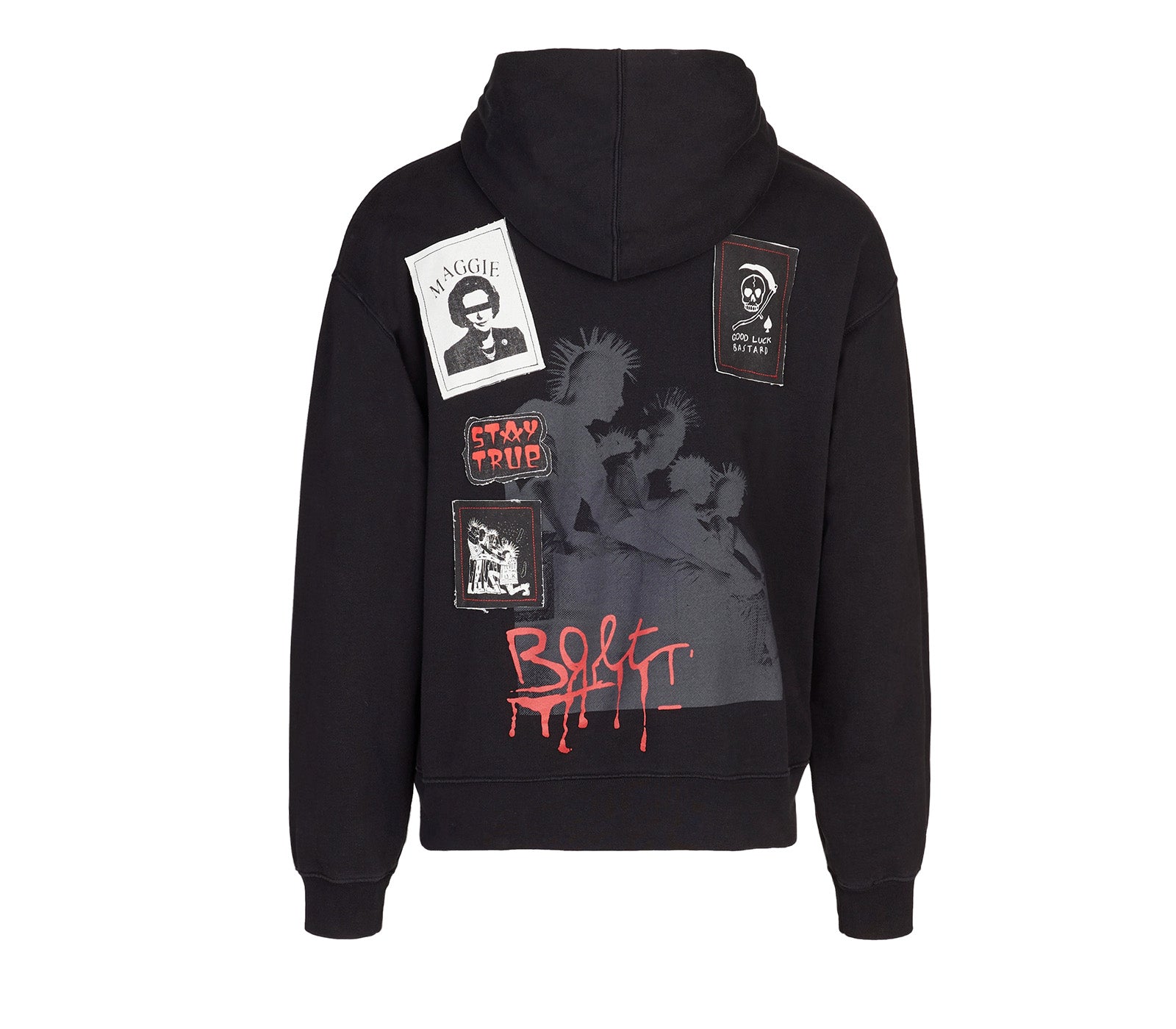Felpa Nera con Cappuccio Oversize in Cotone Organico 