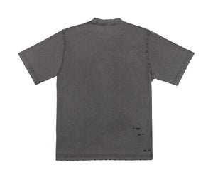 T-shirt con Vestibilità Ampia Color Grigio Scuro con Stampa Rock