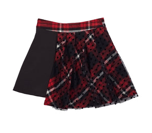 Gonna da Bambina con Pieghe e Strati di Tulle a Pois