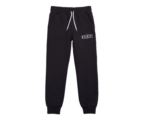 Joggers da Bambina Nero con Chiusura a Coulisse