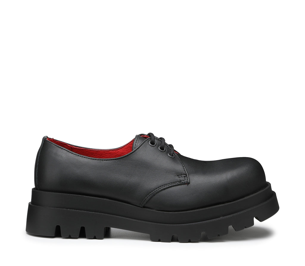 Scarpe Derby Stringate con Punta in Metallo
