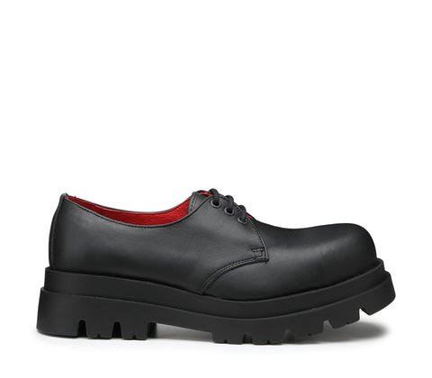 Scarpe Derby Stringate con Punta in Metallo
