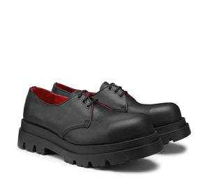 Scarpe Derby Stringate con Punta in Metallo