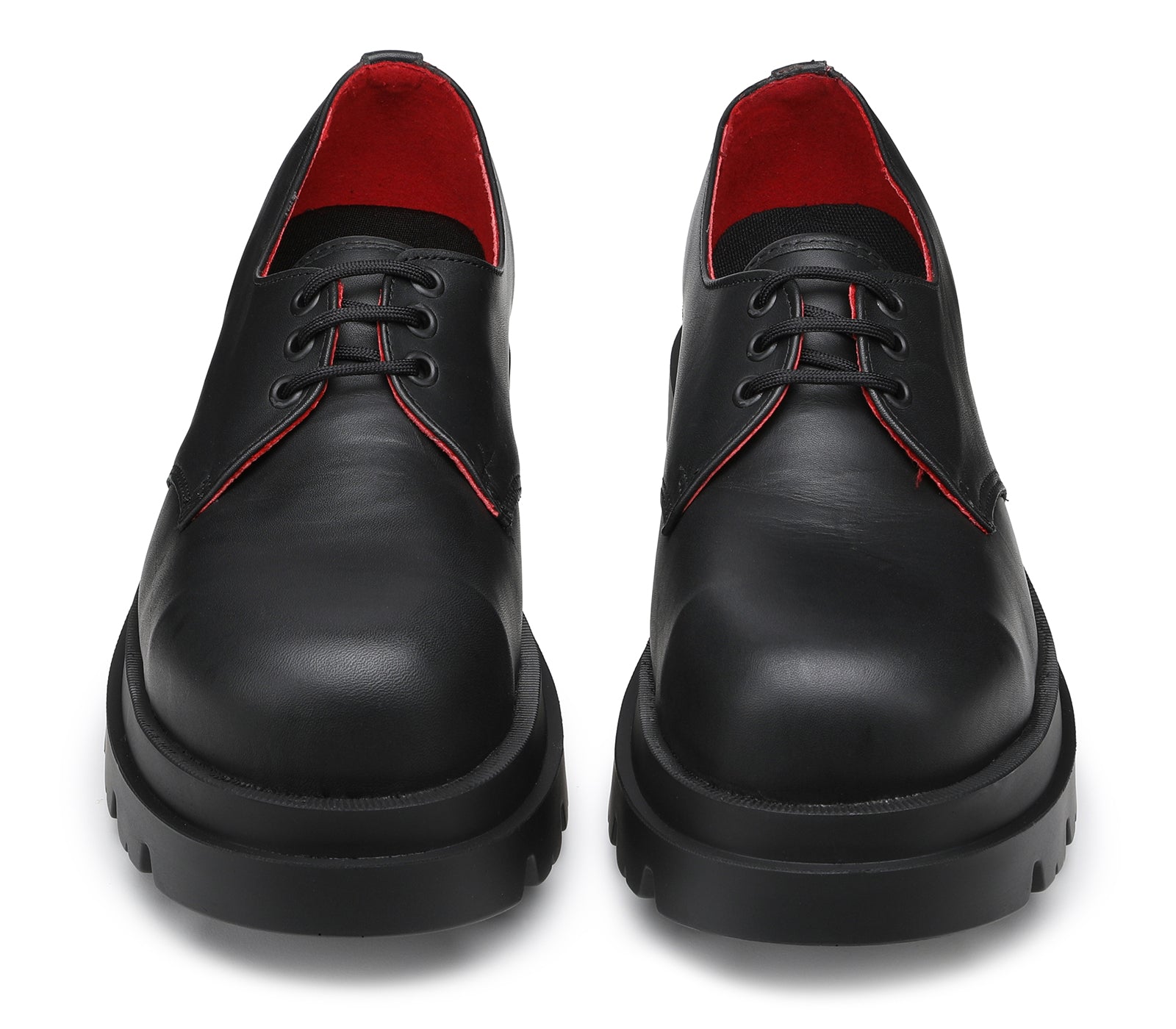 Scarpe Derby Stringate con Punta in Metallo
