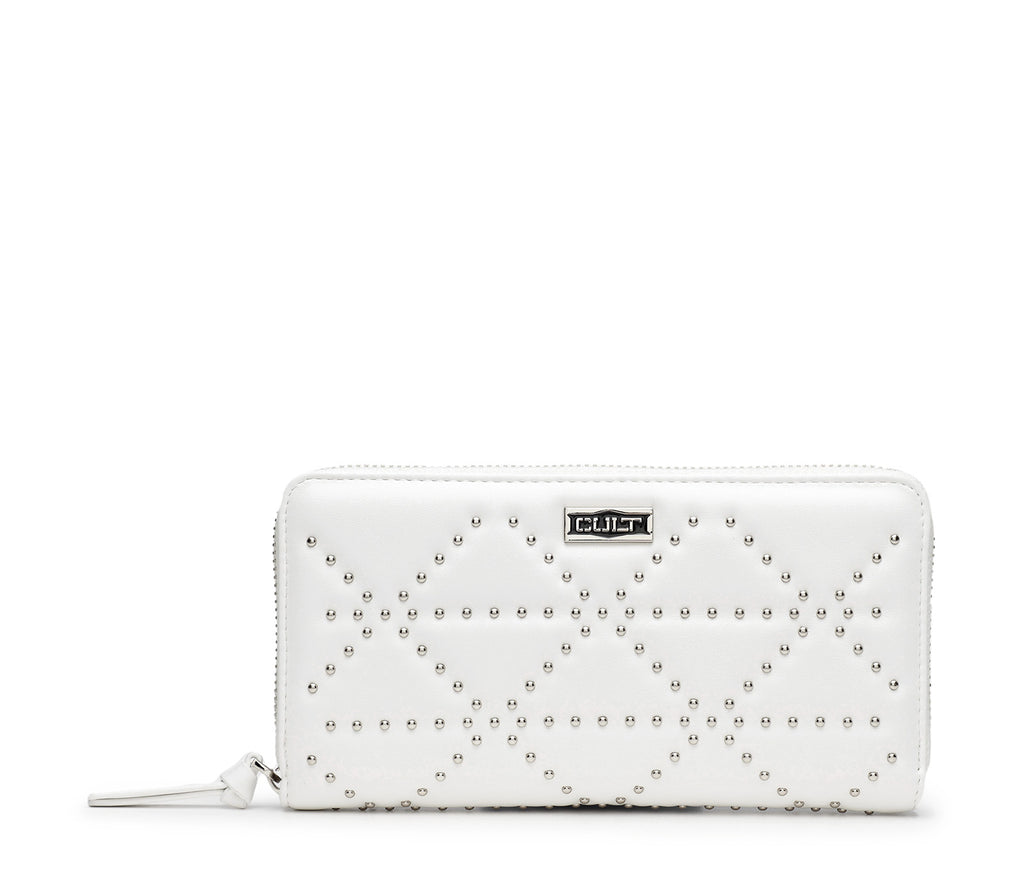 Portafoglio da Donna bianco con Mini Borchie 