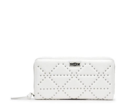 Portafoglio da Donna bianco con Mini Borchie 