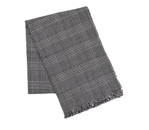 Sciarpa Pied-de-Poule con Bordo Sfrangiato