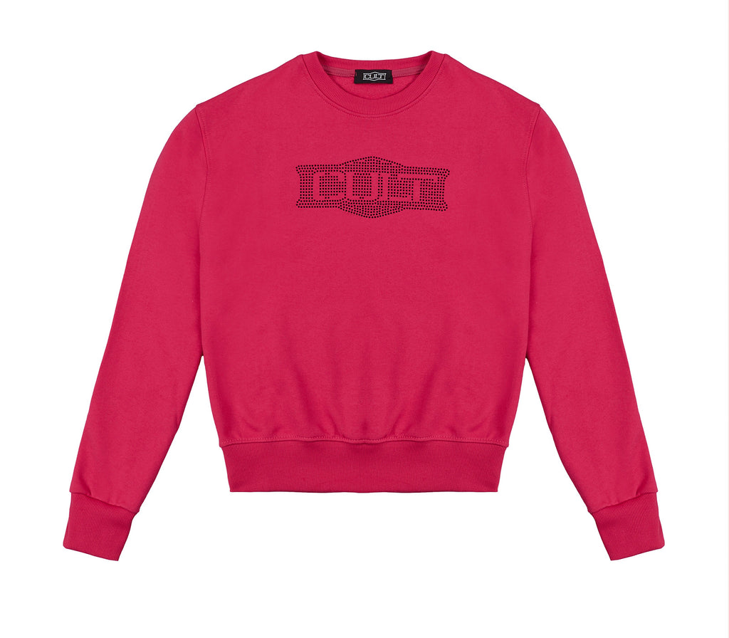 Felpa da Donna Fuxia con Logo Stampato