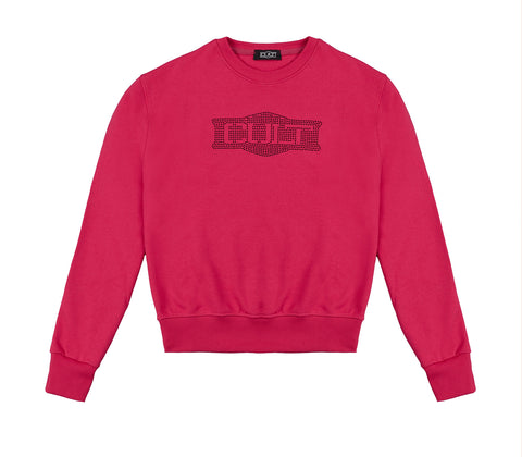 Felpa da Donna Fuxia con Logo Stampato
