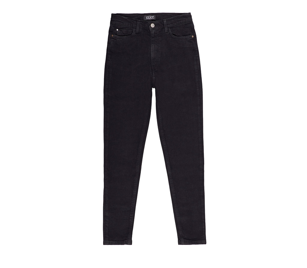 Jeans da Donna Nero Elasticizzato a Vita Alta