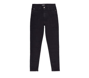 Jeans da Donna Nero Elasticizzato a Vita Alta