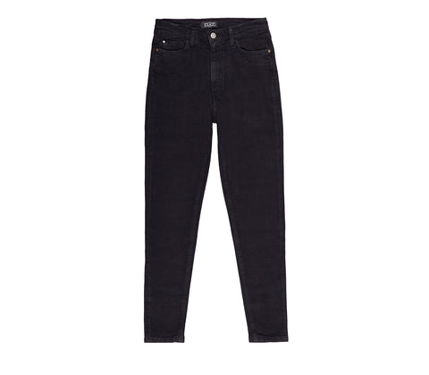 Jeans da Donna Nero Elasticizzato a Vita Alta