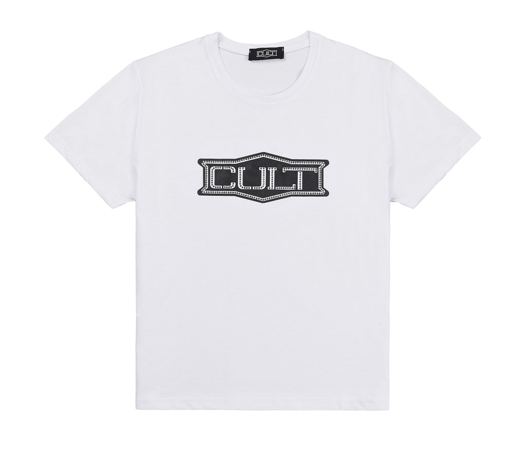 T-shirt da Donna Bianca Leggermente Oversize Logo sul Davanti