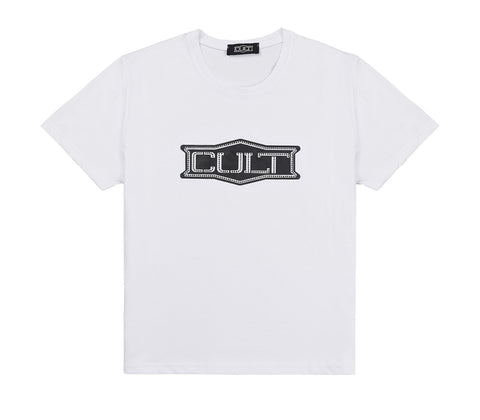 T-shirt da Donna Bianca Leggermente Oversize Logo sul Davanti