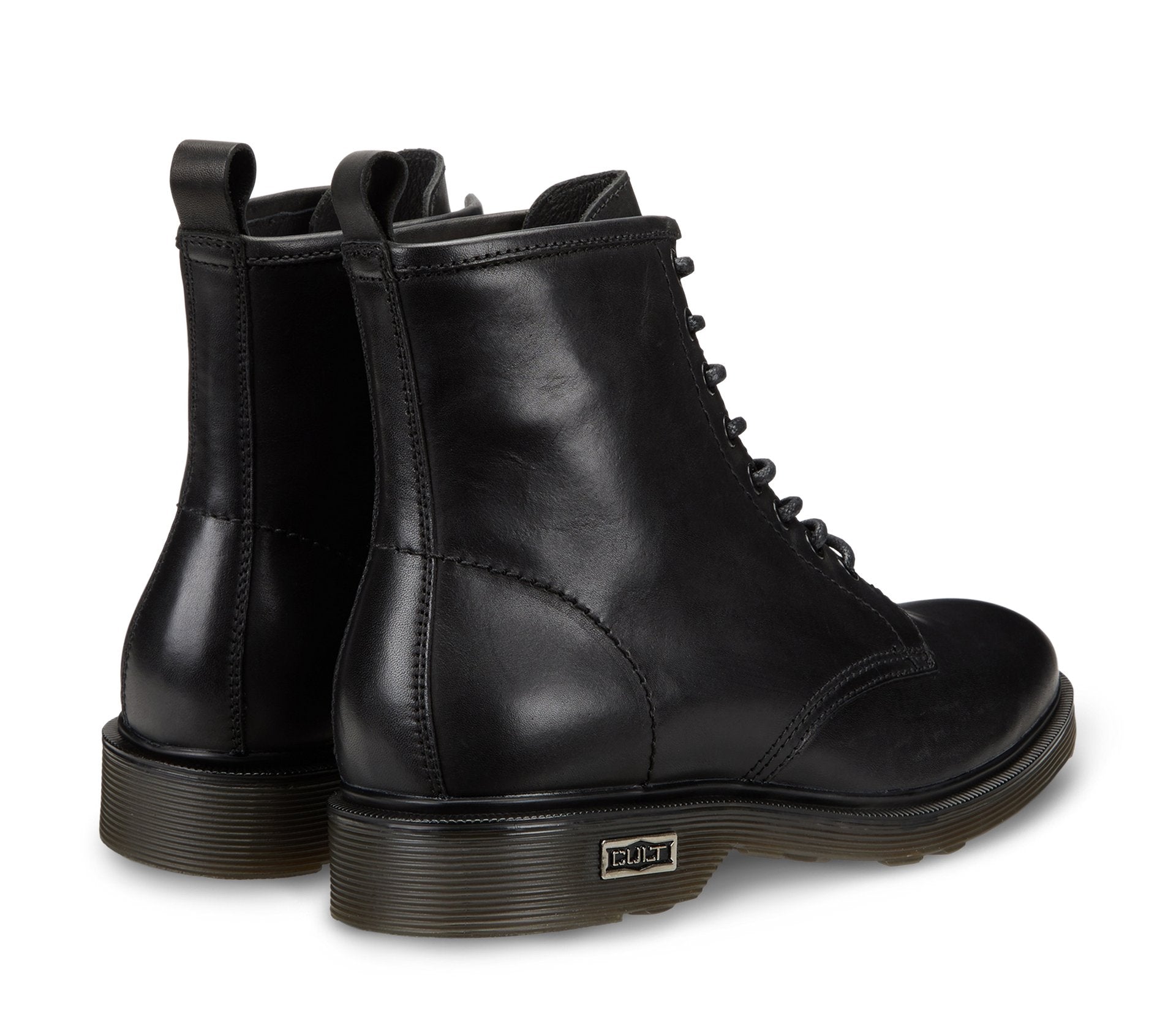 Anfibi Stringati da Uomo in Pelle Nera