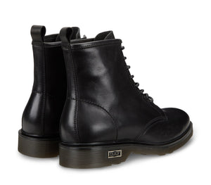 Anfibi Stringati da Uomo in Pelle Nera