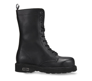 Anfibi Bolt in Pelle Nera con Occhielli Tono su Tono
