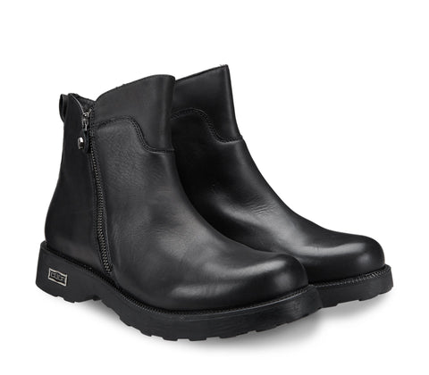 Men's Boots with Rubber Sole in Black Leather