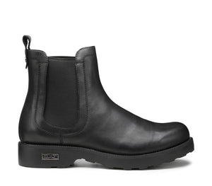 Stivaletti Beatle da Uomo in Pelle Nera e Suola in Gomma