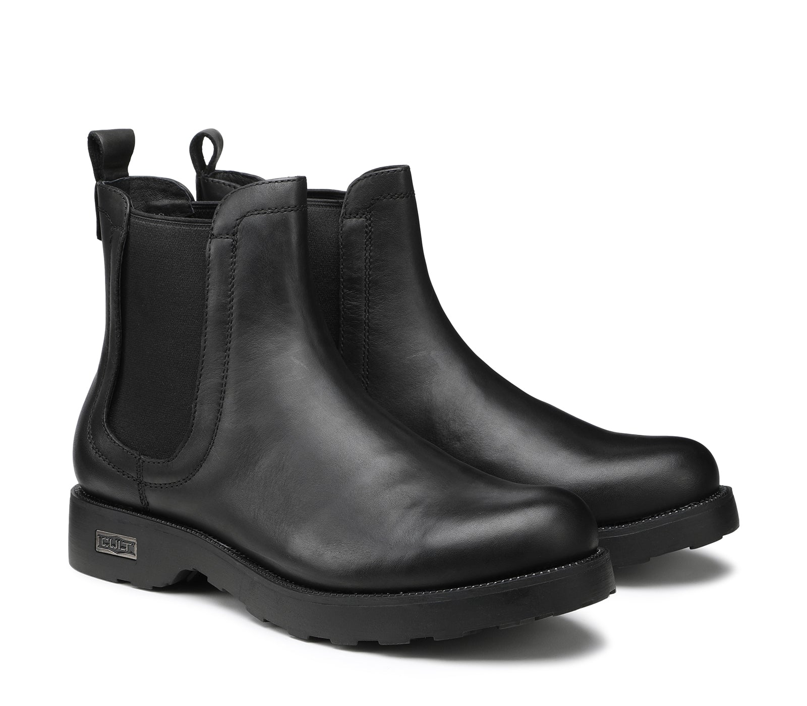 Stivaletti Beatle da Uomo in Pelle Nera e Suola in Gomma