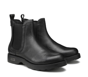 Stivaletti Beatle da Uomo in Pelle Nera e Suola in Gomma