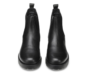 Stivaletti Beatle da Uomo in Pelle Nera e Suola in Gomma