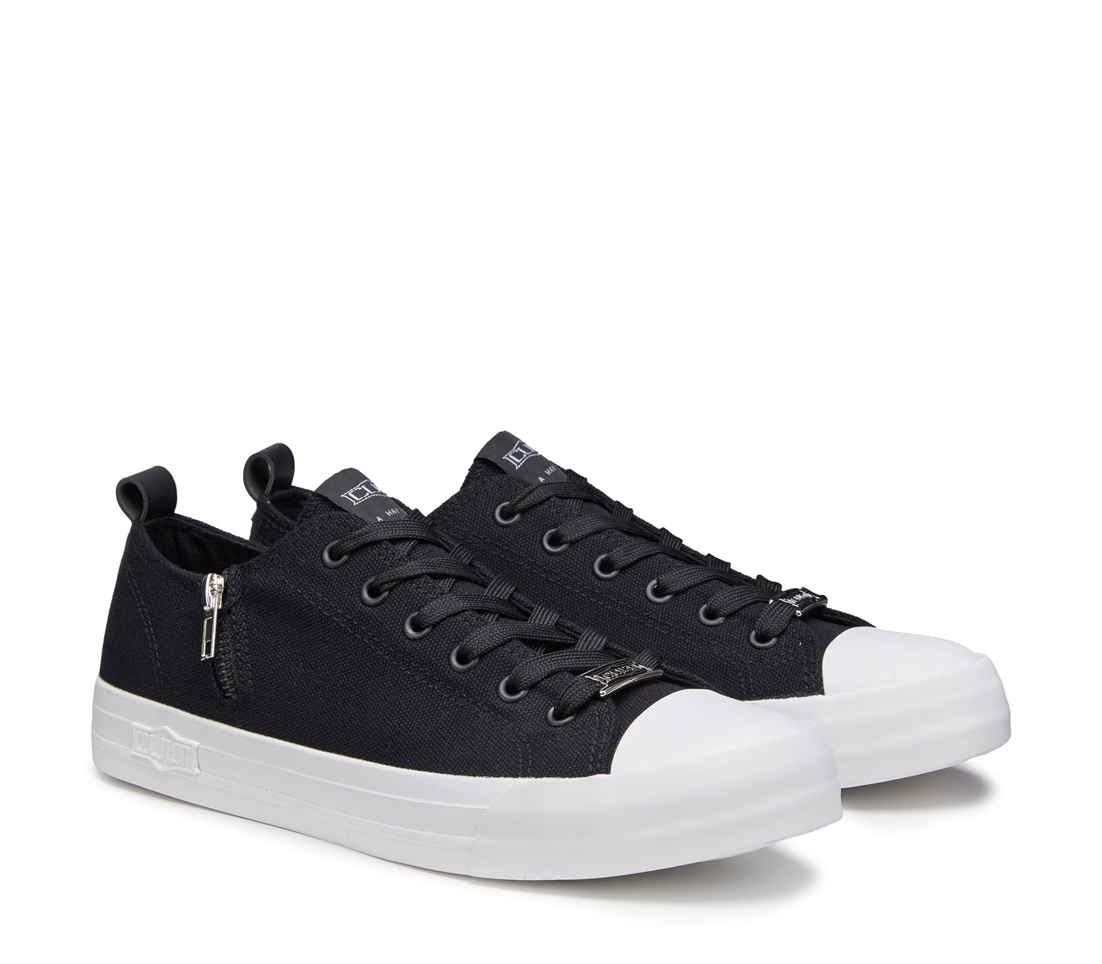 Sneakers da Uomo Basse in Canvas Nere