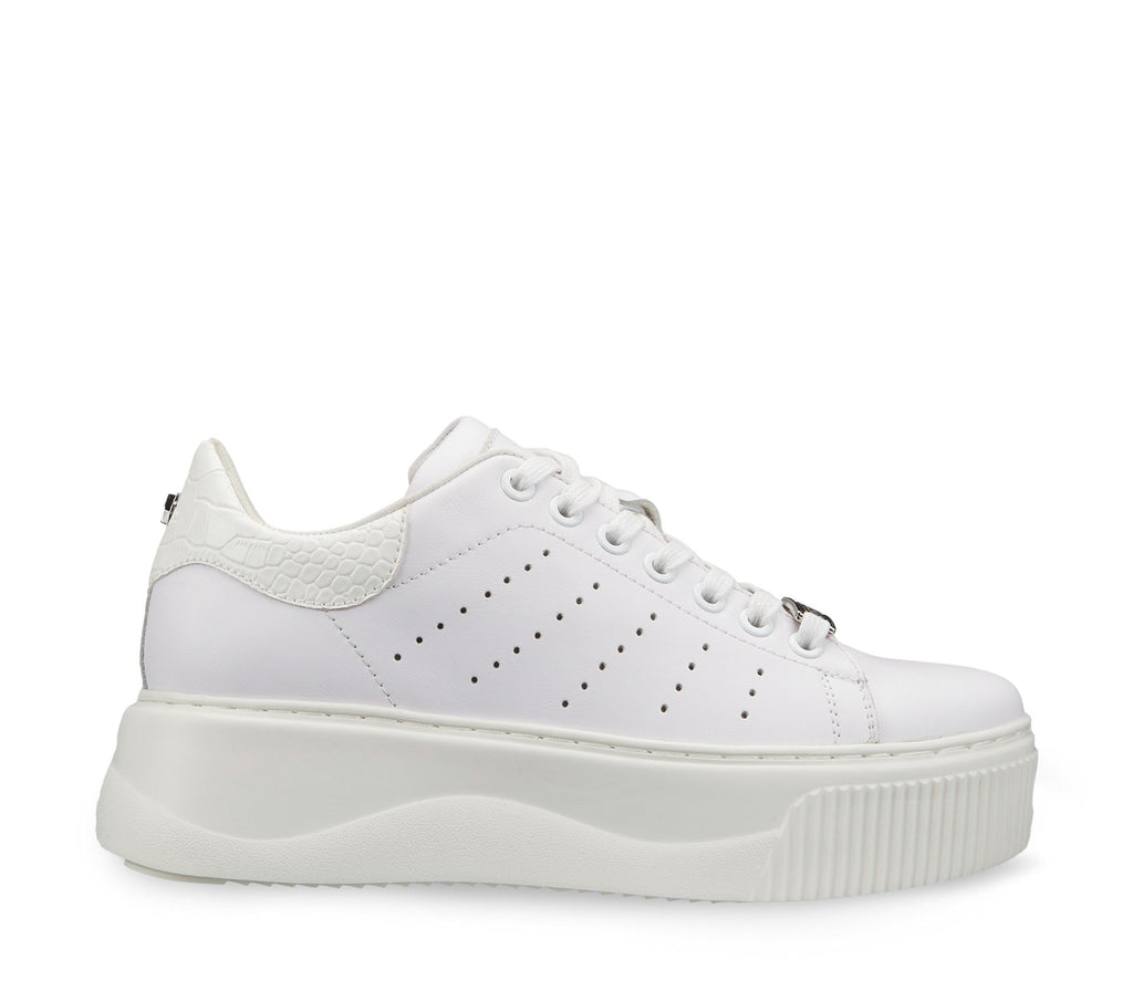 Sneakers da Donna Bianche con Banda a Contrasto