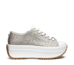 Sneakers da Donna Basse con Glitter Oro
