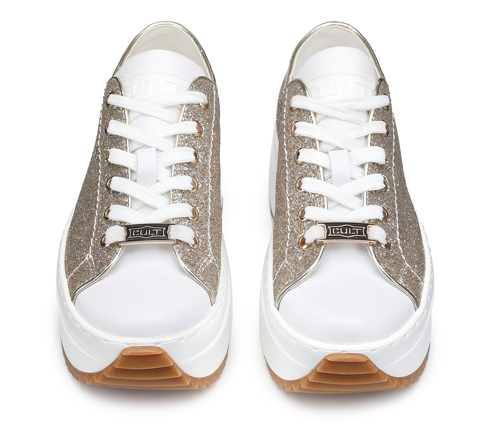 Sneakers da Donna Basse con Glitter Oro