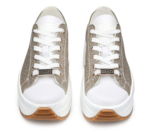 Sneakers da Donna Basse con Glitter Oro