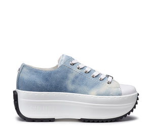 Sneakers da Donna Basse in Tessuto Celeste