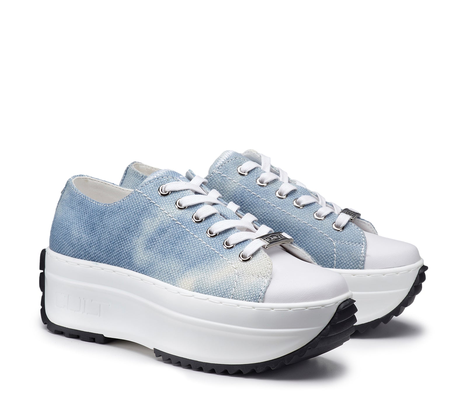 Sneakers da Donna Basse in Tessuto Celeste