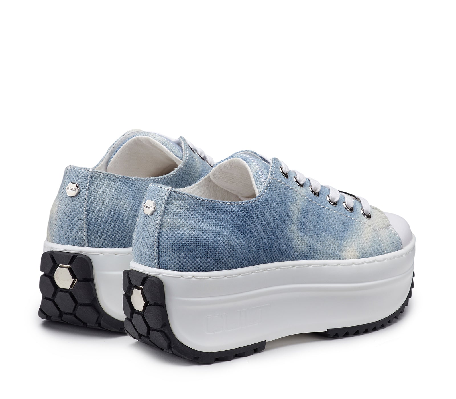Sneakers da Donna Basse in Tessuto Celeste