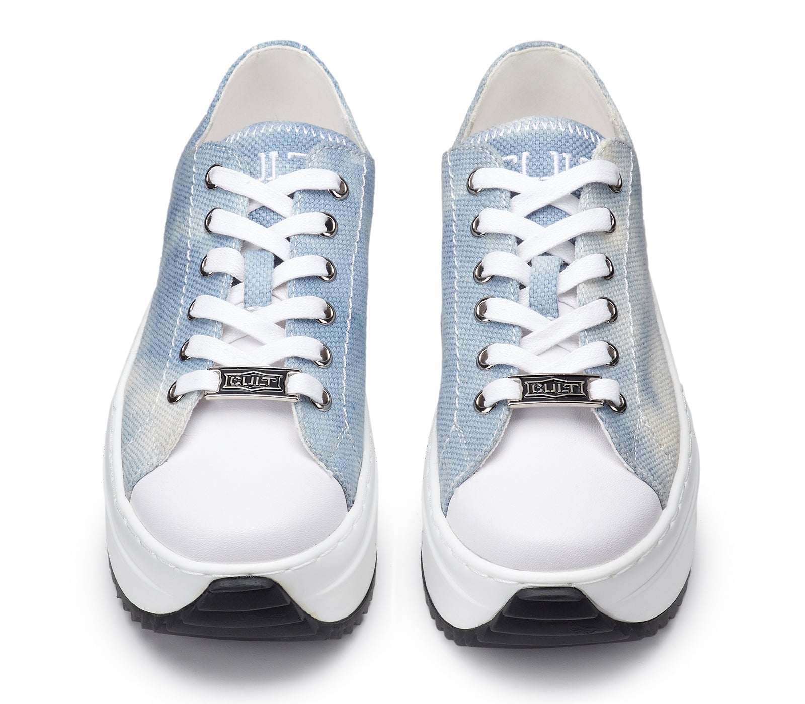 Sneakers da Donna Basse in Tessuto Celeste