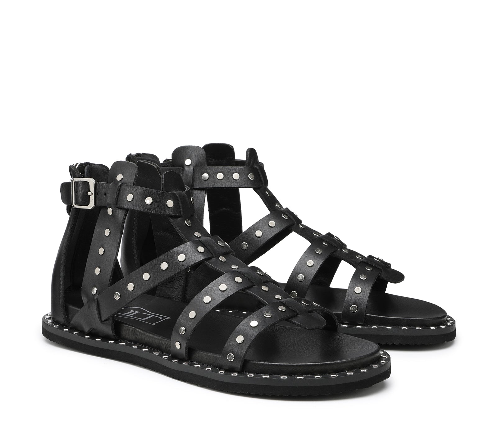 Sandali da Donna Flat con Fibbie e Borchie