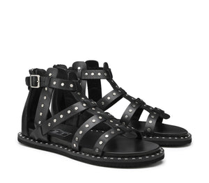 Sandali da Donna Flat con Fibbie e Borchie
