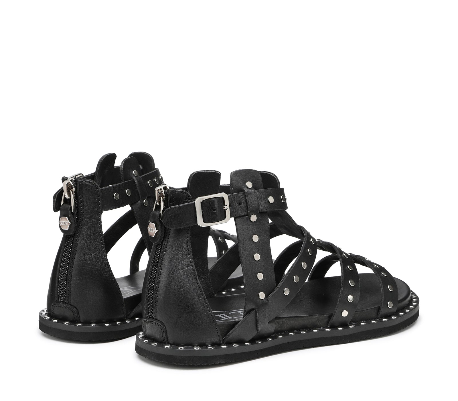 Sandali da Donna Flat con Fibbie e Borchie