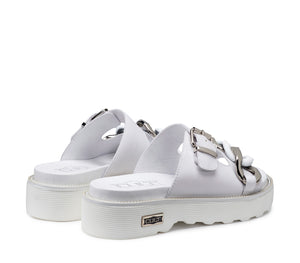 Sandali Bianchi in Pelle da Donna con Maxi Catena