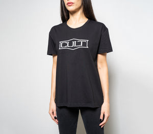 T-shirt da Donna nera in Cotone con Logo sul Davanti