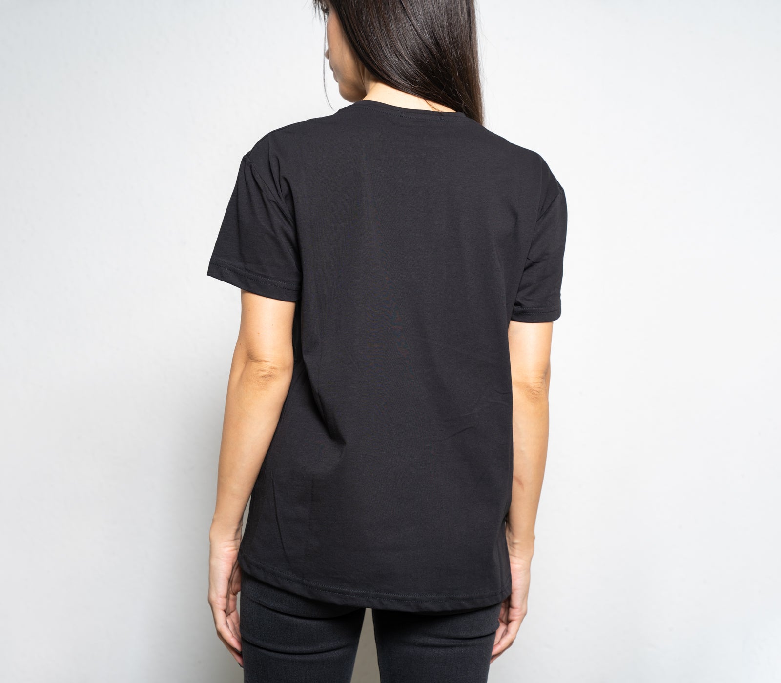 T-shirt da Donna nera in Cotone con Logo sul Davanti